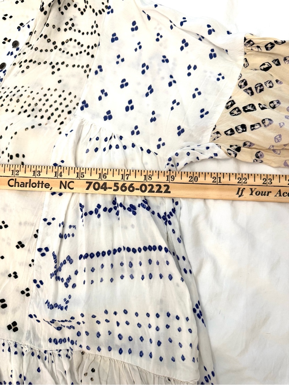 Anthropologie Free People Shibori Tunic Top Ivory XS - Picture 9 of 10